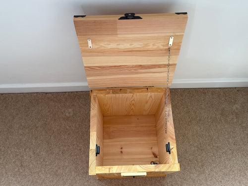 Handcrafted Solid Wood Storage Chest with Lock