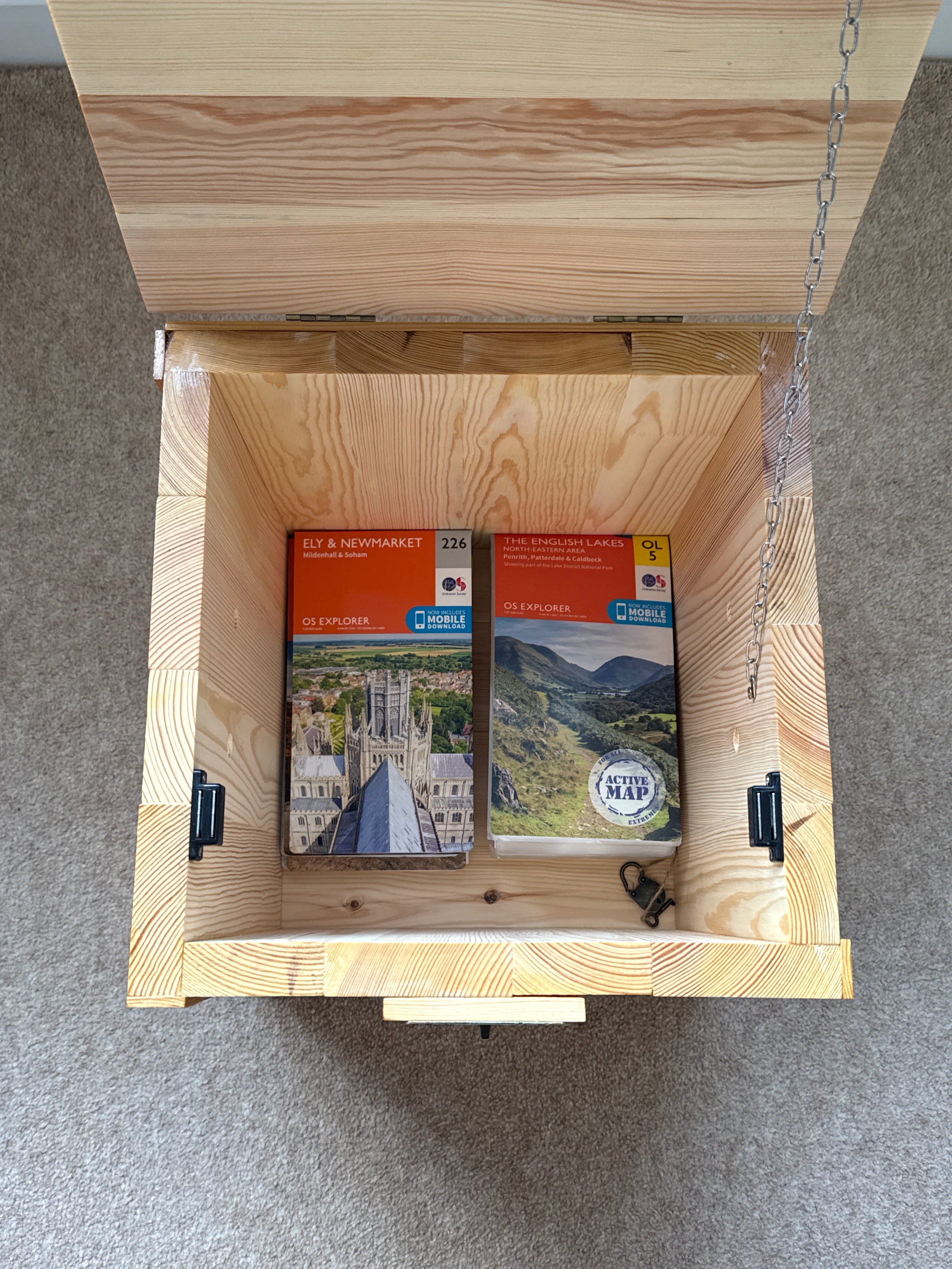Handcrafted Solid Wood Storage Chest with Lock