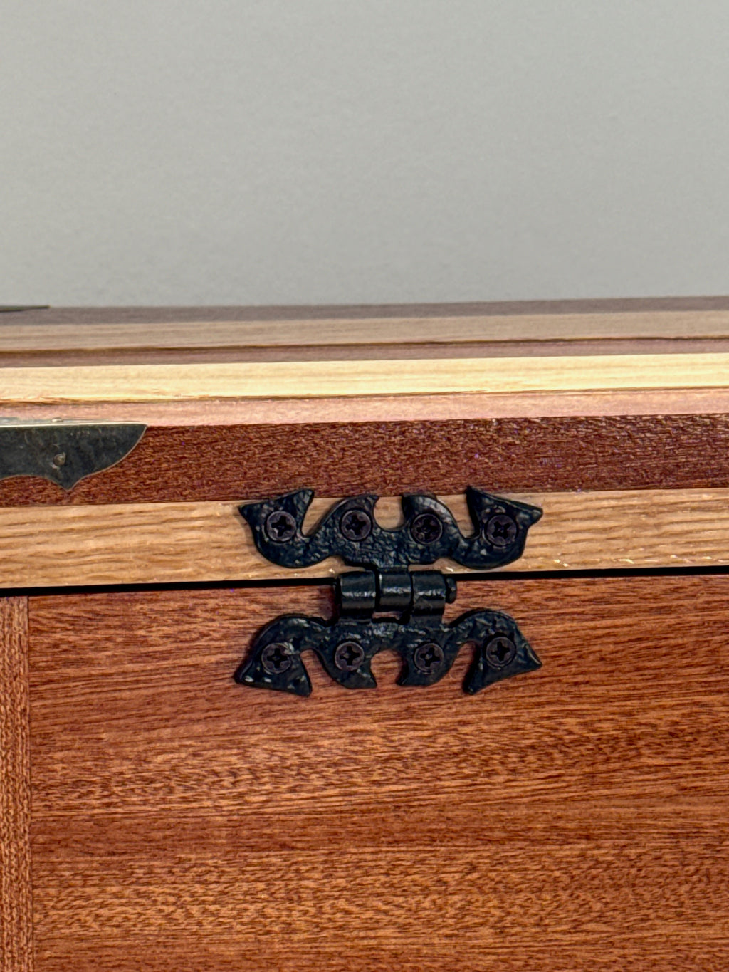 Handcrafted Solid Wood Storage Chest - Dark Hardwood Finish with Lock
