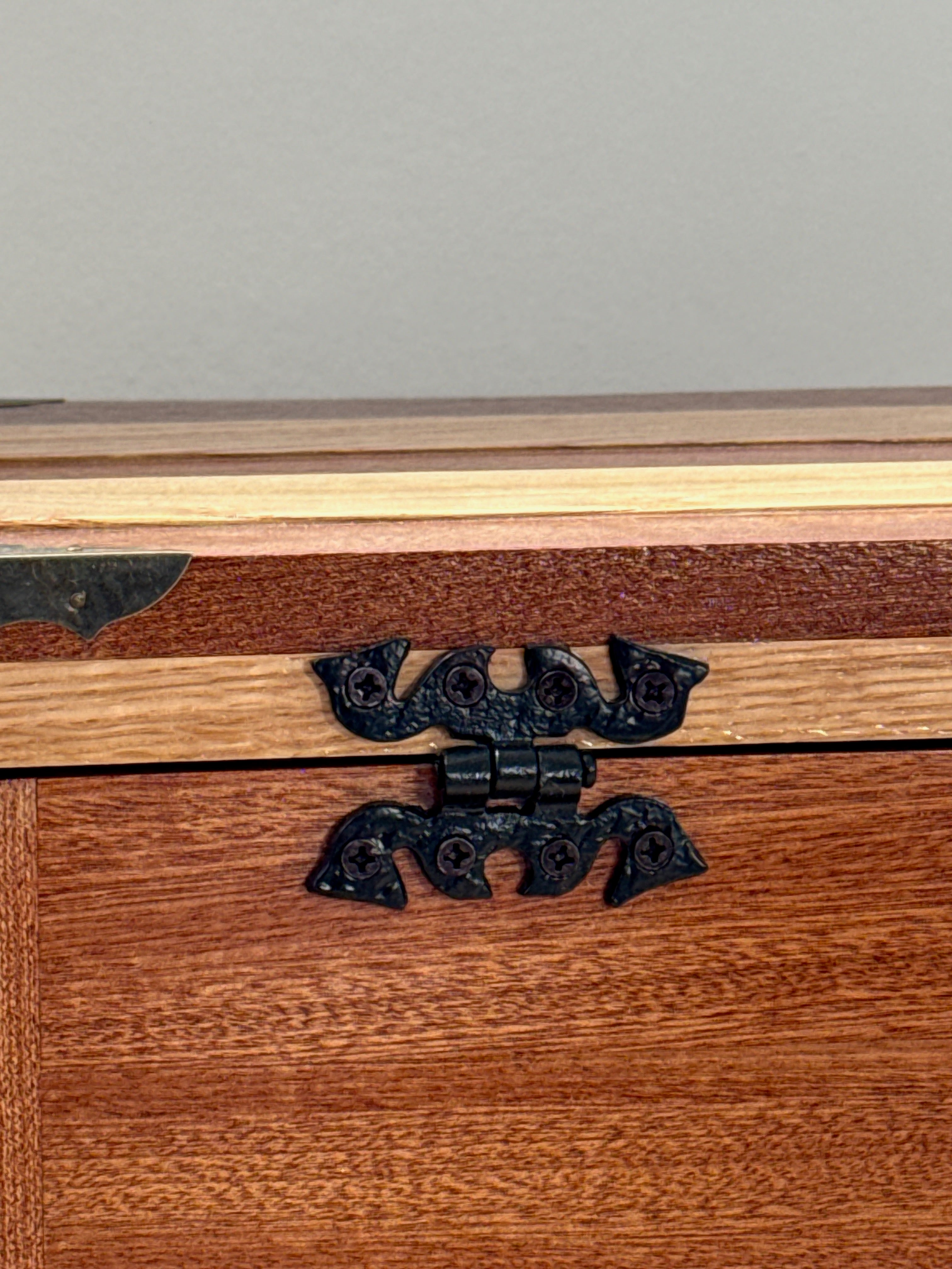 Handcrafted Solid Wood Storage Chest - Dark Hardwood Finish with Lock